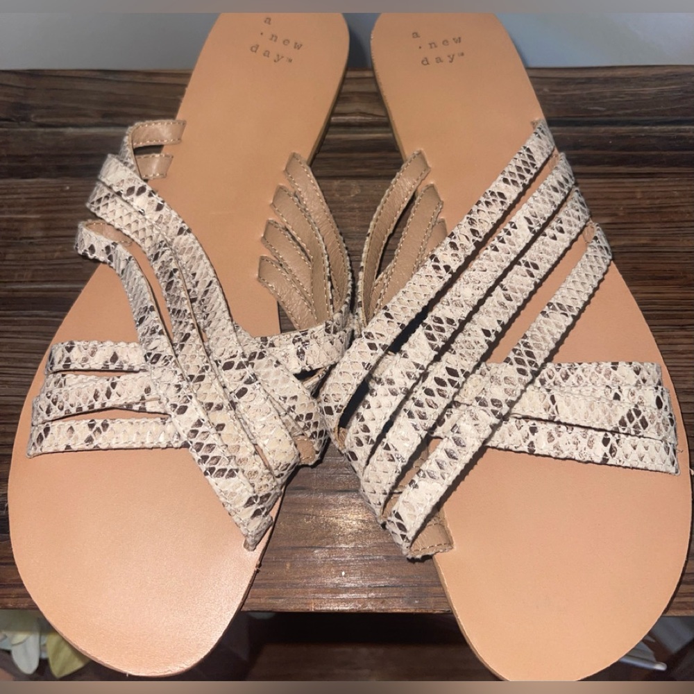 A New Day Animal Print Sandals Womens Sz 11